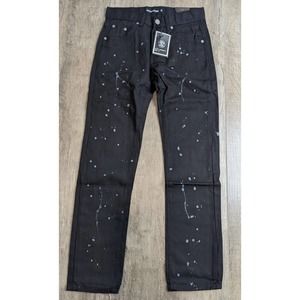 NWT Young Rich & Famous Paint Splattered Jeans Size 14 Women's Black